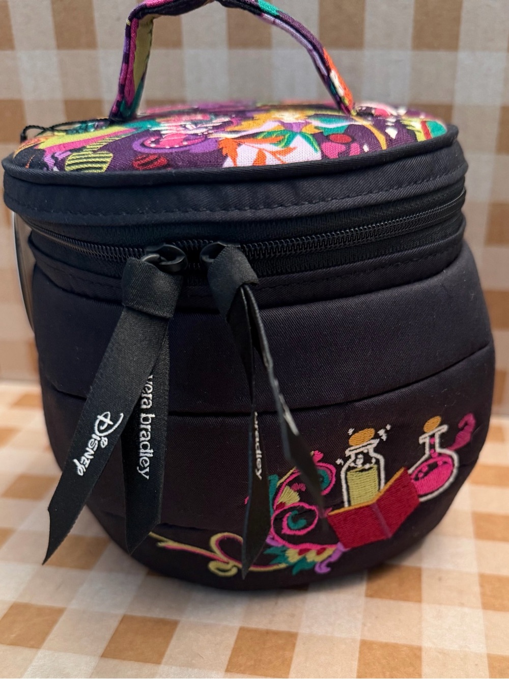 Vera Bradley Hocus Pocus Medium Cosmetic  Cauldron Blooms And Brooms